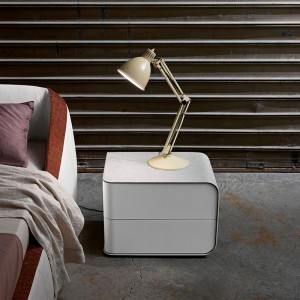 Bàn đầu giường màunâu Mini Modern Modern Susive Roundside Bàn hẹp