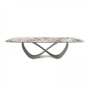 Ý cao cấp của Ý Thép không gỉ Tùy chỉnh hiện đại dài sang trọng hình chữnhật Đá thiêu độc đen