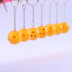 Dragon Ball Z 7 sao Balls 2,7cm PVC Số liệu Đồ chơi Keychain Mặt dâyngôi sao Dragon Ball Z Keyring Phim hoạt hình Người hâm mộ Bộ sưu tập quà tặng mới cho trẻ em