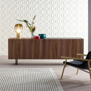 Nordic Modern Walnut Wood Sideboard Wood Cabinet Tủ phòng khách