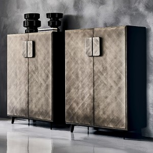 Ý hiện đại sang trọng màu vàng retro lưu trữ kim loại bằng thép không gỉ tủ đồ ăn tự chọn