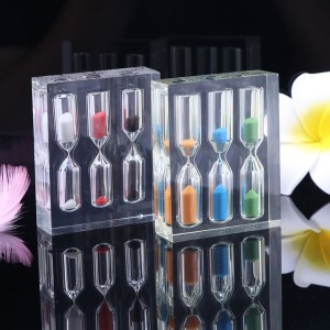 Acrylic sandtimers 3/4/5min hẹn giờ cát cho trẻ em trang trínhà đồng hồ cát đầy màu sắc