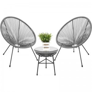 Steel&wicker 3pcs sofa setn-007