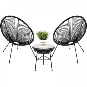 Steel&wicker 3pcs sofa setn-007