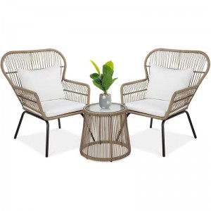 Steel&wicker 3pcs sofa setn-004