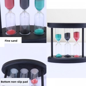 3 Trong 1 giờ đồng hồ thủy tinh thủy tinh hẹn giờ chonhà bếpnấu ăn bằng kim loại gỗ sáng tạo châu Âu hẹn giờ đồng hồ cát