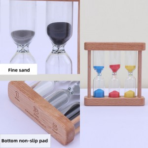 Nhà máy có thể được tùy chỉnh 3 trong 1 đồng hồ thủy tinh đồng hồ thủy tinh bằng gỗ chonhà bếpnấu ăn bằng kim loại bằng kim loại gỗ sáng tạo châu Âu