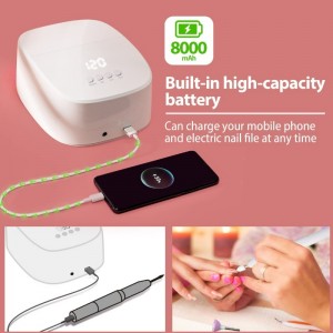 M&R P30PRO LED UV LED Nailless, đèn UV có thể sạc lại cho máy sấy móng tay LED không dây với cổng USB để sạc điện thoại và máy khoan móng tay, đèn móng chuyênnghiệp