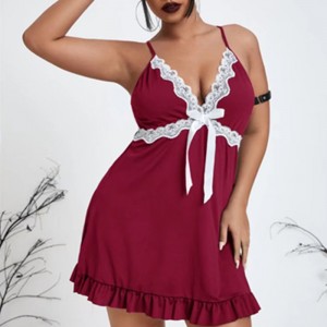 Phụnữ sexy đêm váynightgown frild ske sperwear wine sexynighties đồ lót