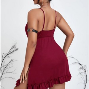Phụnữ sexy đêm váynightgown frild ske sperwear wine sexynighties đồ lót