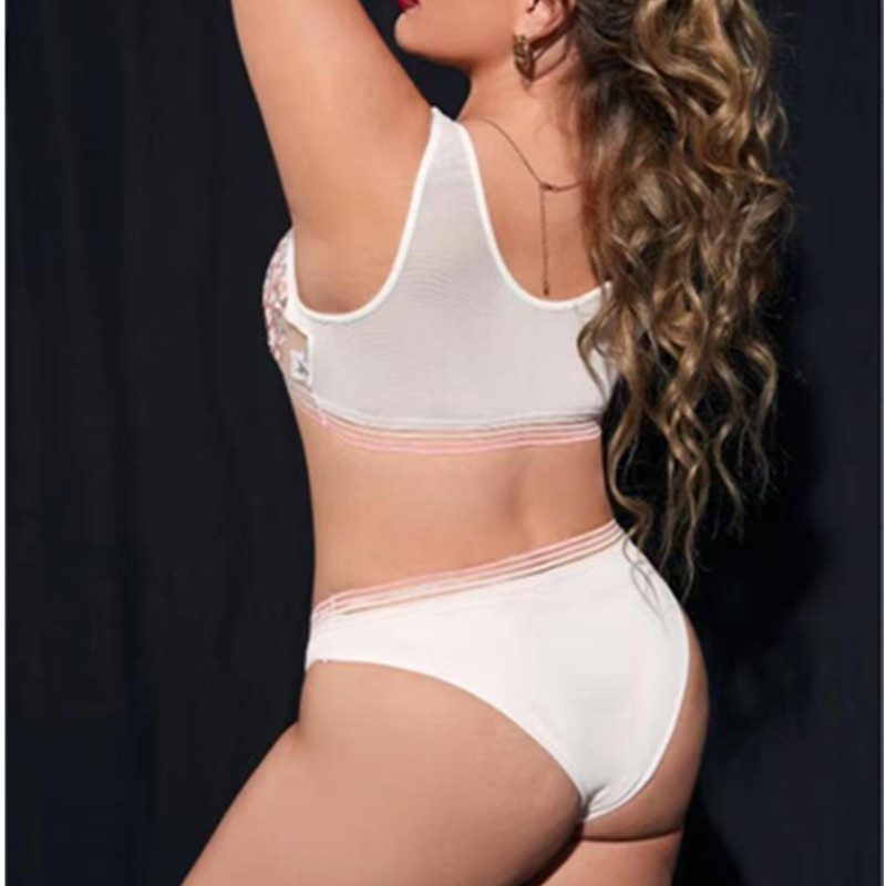 Sọc cầu vồng thêu đồ lót hoa chongười phụnữ thoải mái