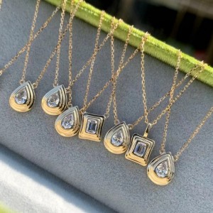 Tuochen Jewelry Waterdrop, Công chúa mặt dây chuyền, 18K/14K/10K Vàng vàng với trang sức vòng cổ kim cương