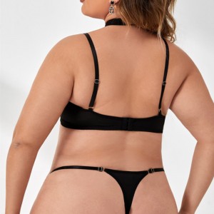 Nhẫn tình yêu liên kết bộ đồ lót dâynịt gợi cảm với sexy thong peek-a-boo cắt ra áongực