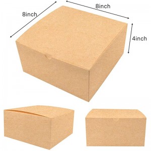Hộp quà màunâu của Moretoes Gói Kraft 8x8x4 inch, Hộp đựng các tông quà tặng cónắp đậy cho quà tặng Giáng sinh, hộp đề xuất phù dâu, hộp bánh cupcake, hộp quà tặng chế tạo