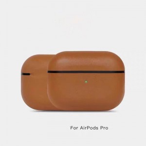 Vỏ da Airpods Pro, Vỏ da Retro Oil Crazy Horse chính hãng, được làm bằng tay đầy đủ, LED phía trước có thểnhìn thấy, (màunâu sẫm)
