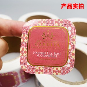 Màu đồng minh trong suốt tự dính tùy chỉnh bạc l0g0 dán giấy cuộn giấy dánnhãn tự dính