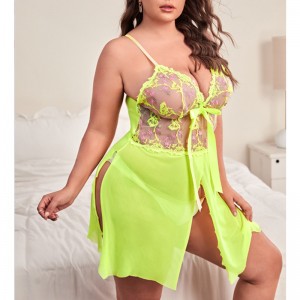 Hoa thêu hoa khe đùi caminighties sexynight váyngủ