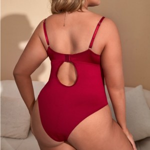 Ren chèn bodysuit sexy dâynịt và máy bán thân với viền ren