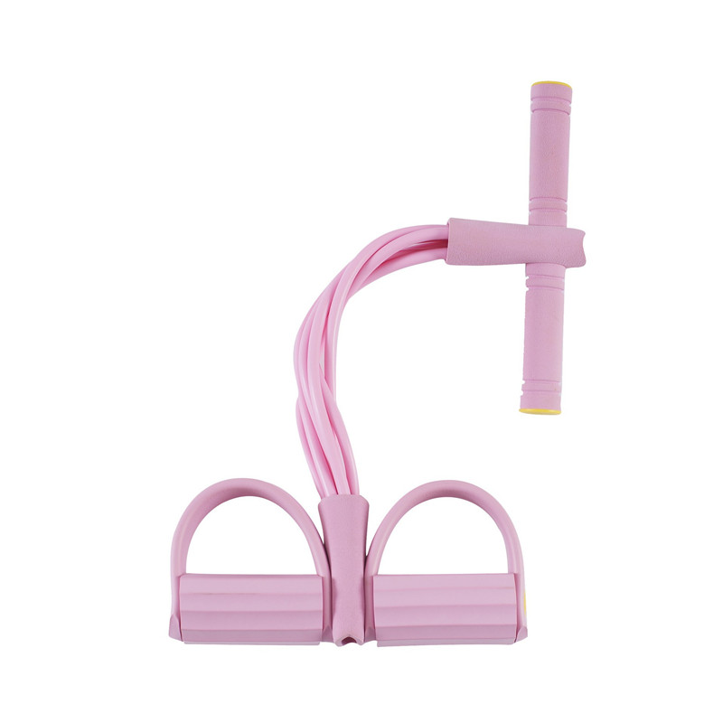 Đàn hồingồi lên kéo sợi dây bụng, đàn hồi 4 ốngngồi lên dây kéo với bàn đạp chân thể dục kéo dài thiết bị tập luyện yoga giảm béo