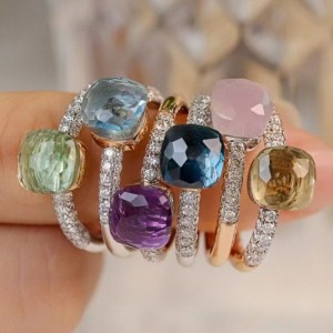 18k/14k/10k/9k vàng với vòng đá màu tựnhiên