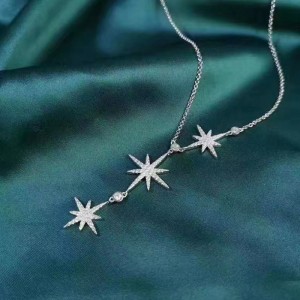 Vòng cổ Sterling Silver 925 STAR với Đá CZ cho Girls