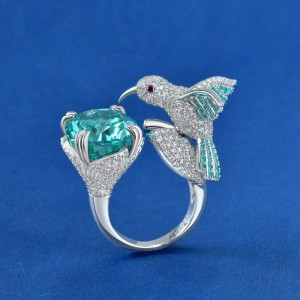 Thiết kế mới Sterling Silver 925 với AAAAA Zircon Stone Bird Ring sẵn sàng vận chuyển
