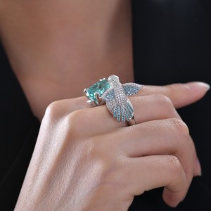 Thiết kế mới Sterling Silver 925 với AAAAA Zircon Stone Bird Ring sẵn sàng vận chuyển