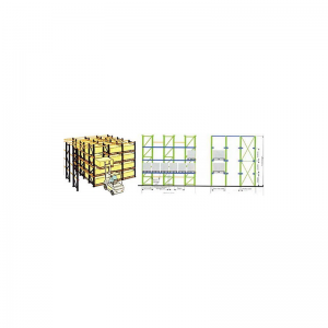 Lái xe trong giá đỡ pallet