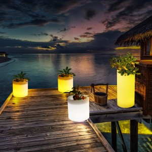 LEDngoài trời LED LIGHTED POTS, RGB thay đổi màu LEDnhựa được chiếu sáng cho đám cưới, tiệc tổ chức sự kiện, khách sạn, trung tâm mua sắm trang trí lễ khai mạc (IP68 chống thấmnước)