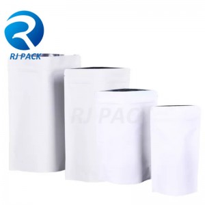 100% có thể tái chế kim loại đứng lên túi có khóa kéo