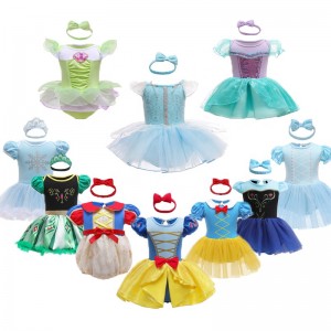 Halloween Girls Princess Romper 1 2 tuổi váy sinhnhật quần áo cổ tích lạ mắt cho trẻ sơ sinh Elsa Ariel Rapunzel Belle Dress Up