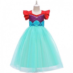 Baige Kids Mermaid Ariel Princess Girl Dress Halloween Hiệu suất Cosplay Trang phục MRY002