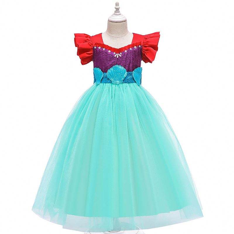 Baige Kids Mermaid Ariel Princess Girl Dress Halloween Hiệu suất Cosplay Trang phục MRY002