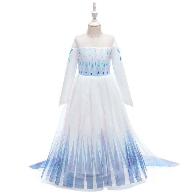 Baige mới thiết kế các cô gái Anna White Dress Cosplay Party Dress Up Princess Elsa Phim Children Quần áo