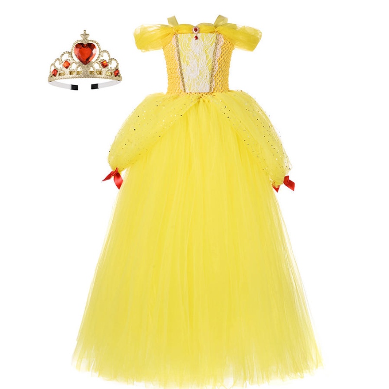 Cô gái Belle Princess Dress Kids Beauty and the Beast Costume Girl Baby Christmas Princess Party Party Dress
