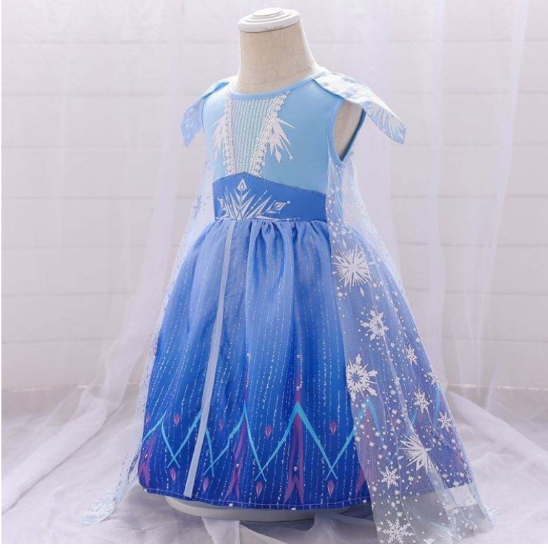 Baige Girls Summer Dress ELSA 2 Blue Girl Party Dress BX1730