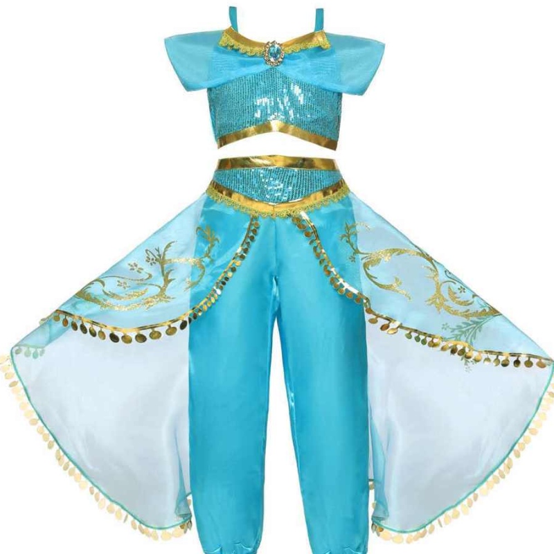 Cô gái trang phục trẻ em trang phục Halloween trang phục cosplay quần áo Lil Girls Princess Jasmine Party Dress