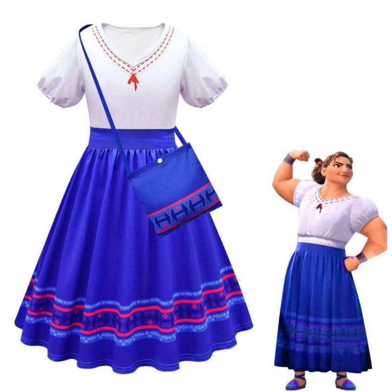 Baige Girls Encanto Dresses Cosplay Mirabel Trang phục ưa thích trẻ em Quần áo công chúa trẻ em Bữa tiệc sinhnhật trang phục encanto