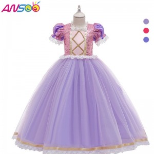 Ansoo Kids Birthday Party Dresses Halloween Lễ Phục sinh Cosplay Princess Sofia Rapunzel Trang phục Girls Up Trang phục