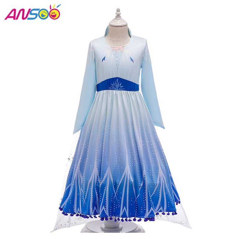 Ansoo Hot Sale Elsa Anna Cosplay Trang phục 3PCS A Set Girls Phim Princess Dress cho các cô gái 2-13 tuổi