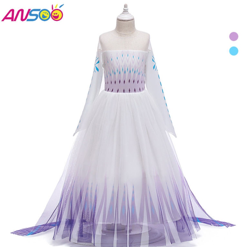 Ansoo Snow Queen 2 Cosplay Girls Dress Summer Casual Ling Princess Dress Party Performance