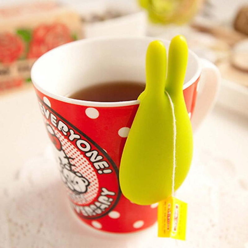 Người giữ túi trà hình thỏ, clip Cup Mug Tea Contrainer Clip, Silicone Tea Infuser Clip