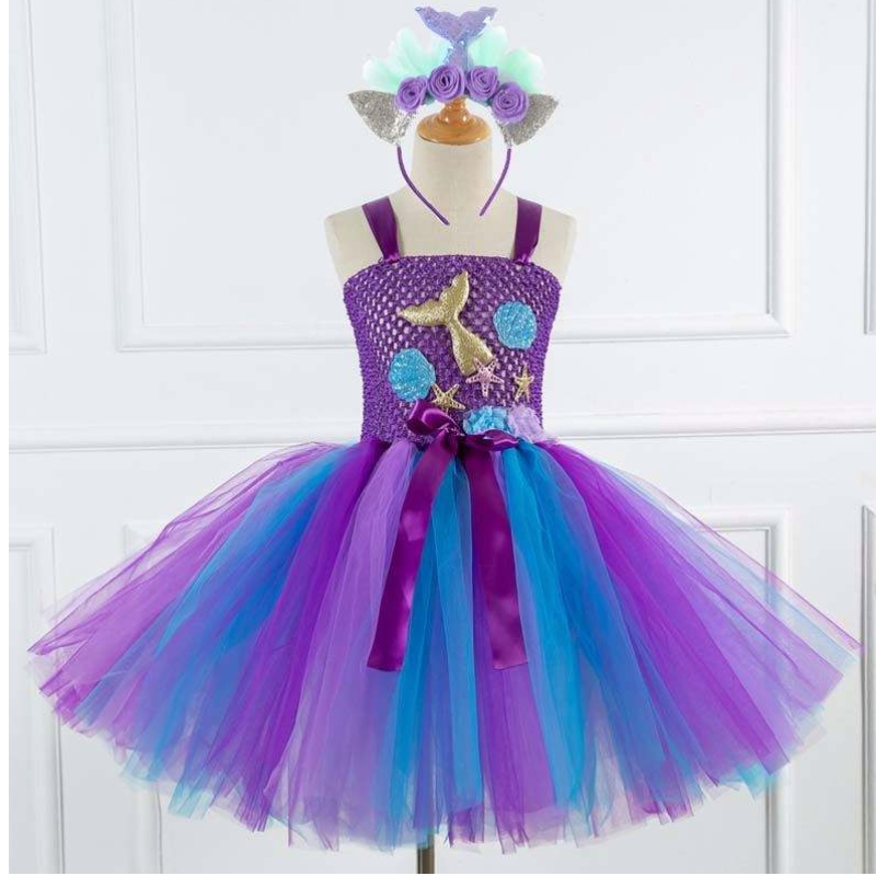 2022 Bán tốtnhất cho trẻ em Halloween Cosplay Trang phục quần áo Tutu Little Mermaid Trang phục HCMM-017