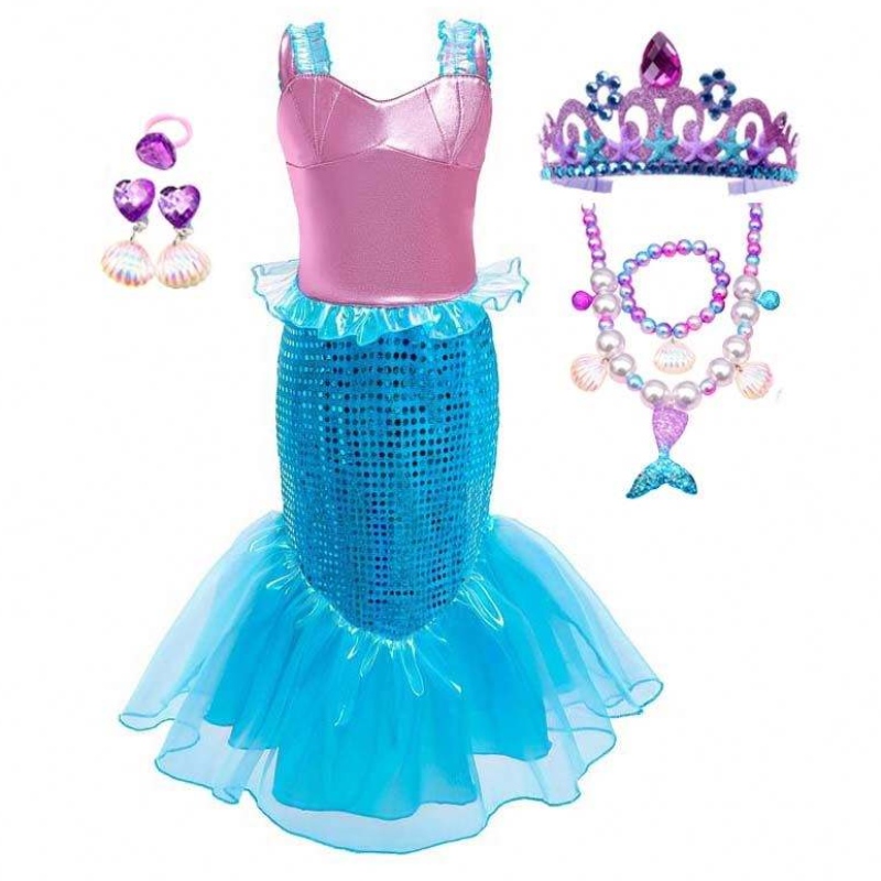 Bữa tiệc sinhnhật Giáng sinh ăn mặc 2-10năm trẻ em công chúa cosplay cô gái Ariel Mermaid Trang phục HCMM-001