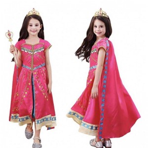 Cô gái ăn mặc sinhnhật Halloween Party Little Princess Trang phục Váy Ả Rập với Cape Tiara Wand HCAL-002