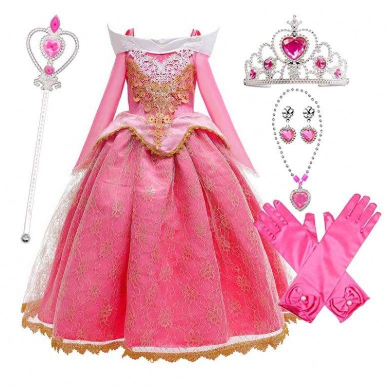 Girl Princess Dress Up Sleeping Beauty Pink Princess Trang phục cho 3-10Y HCSP-001