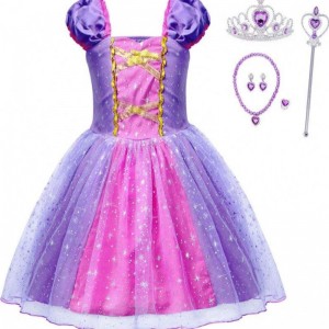 Váy công chúa Rapunzel chất lượng cao cho bộ phim tiệc tùng Tanglednhân vật Cosplay Girls Birthday Party Dress trong 1-4năm