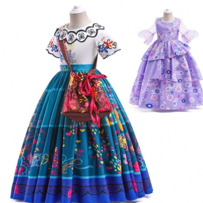 Nhà máy cung cấp trực tiếp mới Trang phục Cosplay Party Party Trang phục Isabella Purple Encanto Dress cho trẻ em HCIS-001