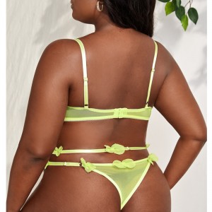 Appliques chi tiết bộ đồ lót gợi cảm với một cặp garter