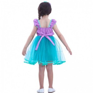 Little Angel Mermaid Alice Child Princess Fluffy Blue Tutu Mermaid Theme Dress cho bé gái HCMM-008